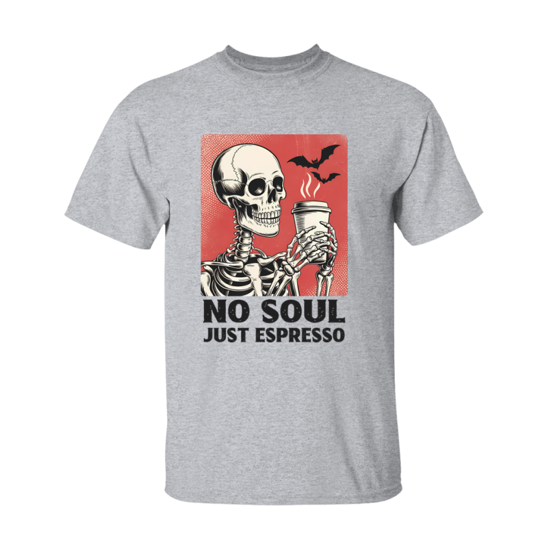 Funny Halloween Coffee Lovers T-Shirt, Graphic Halloween Tee, Gildan 500 Unisex