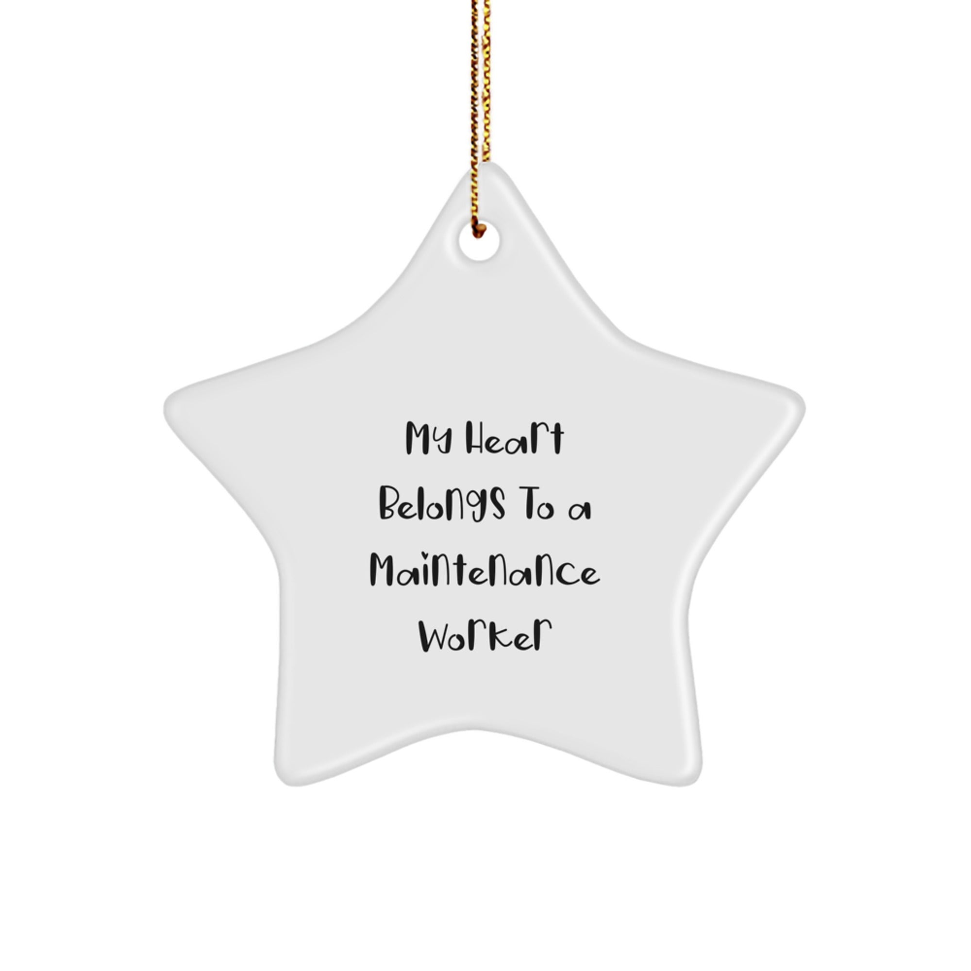 'Maintenance Worker's Heart Beats for Star Ornament, Funny Gifts for Men, Gifts from Family to Maintenance Worker, Christmas Unique Presents for Maintenance Worker