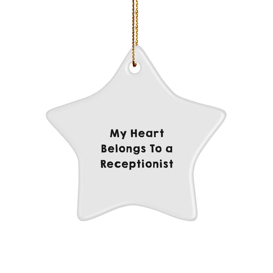 Funny Quote Gifts from Friends to Receptionist, Star Ornament, Christmas Unique Gifts - Image 1