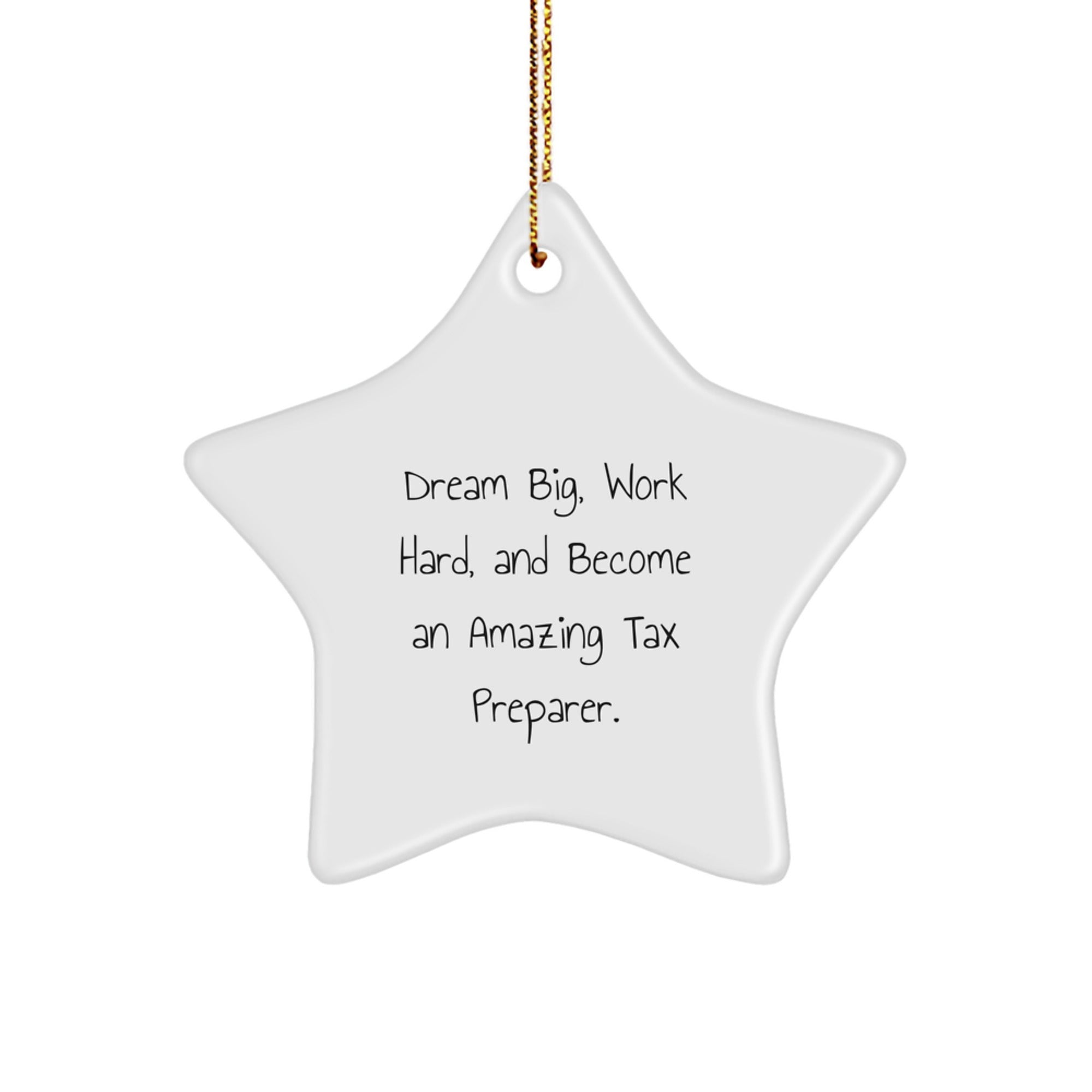 Gifts for Tax Preparer Men Funny Star Ornament - Dream Big, Work Hard, Become Amazing, Christmas Unique Gifts