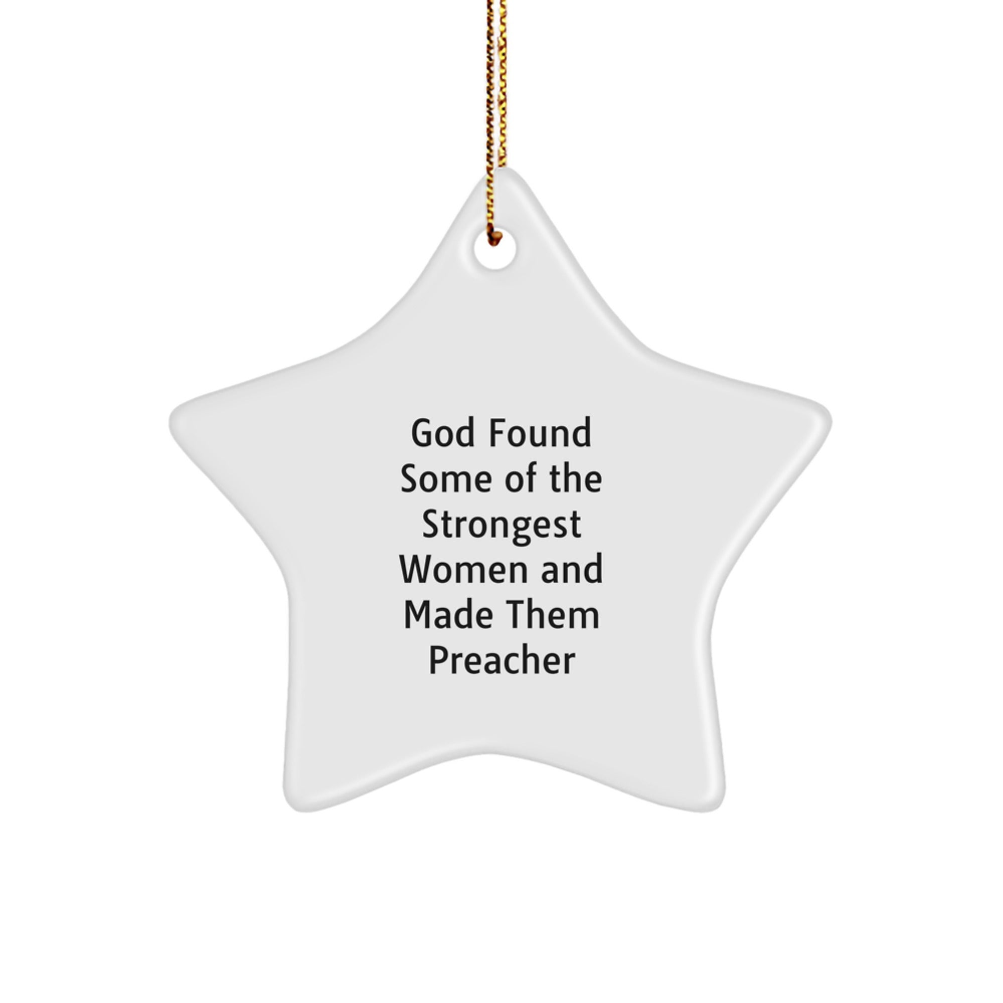 Funny Preacher Star Ornament Gifts from Friends and Family for Preacher - Inspirational Christmas Unique Gifts with Quote
