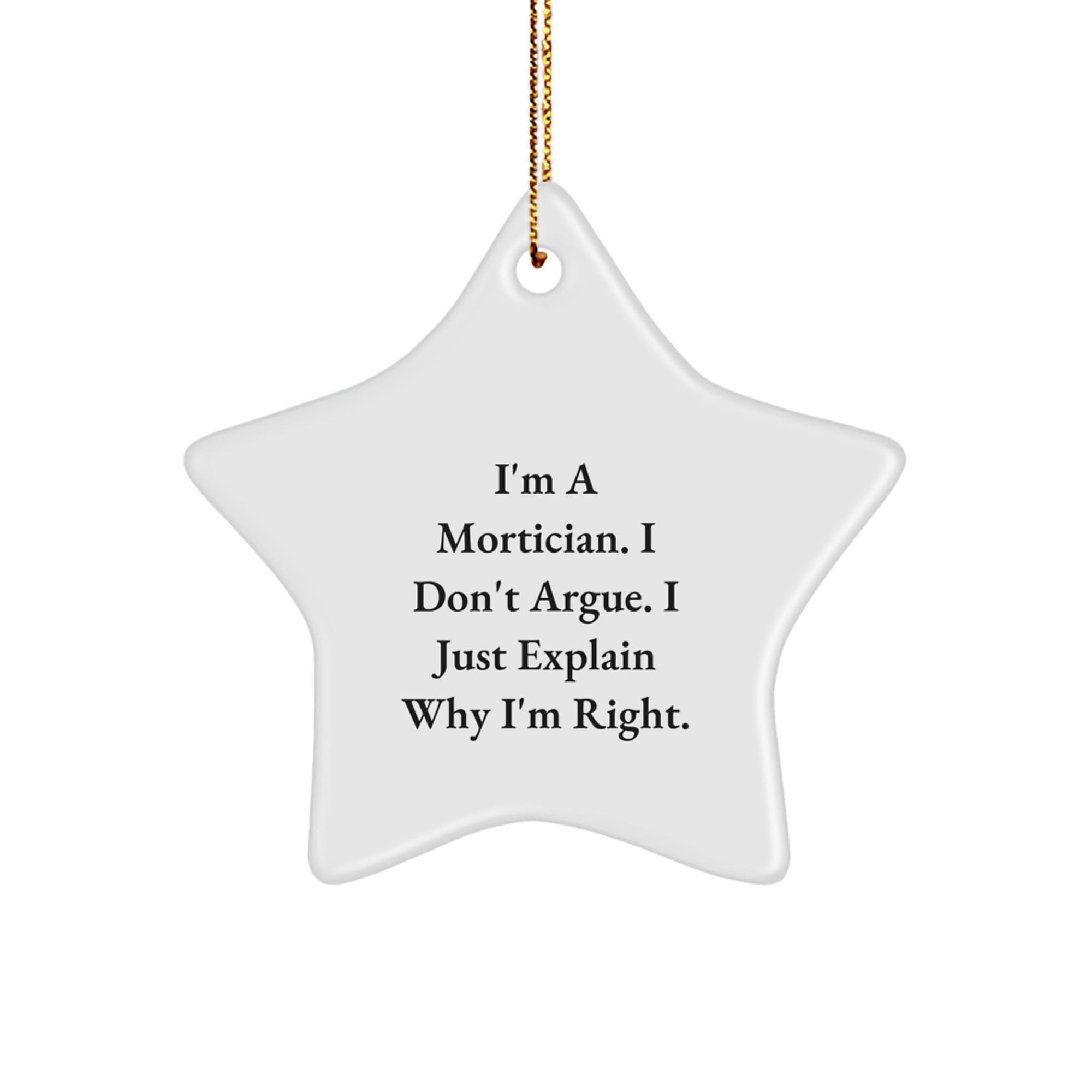 Funny Mortician Star Ornament Gifts from Family, Christmas Unique Gifts for Mortician Friends, Inspirational Mortician Decorations