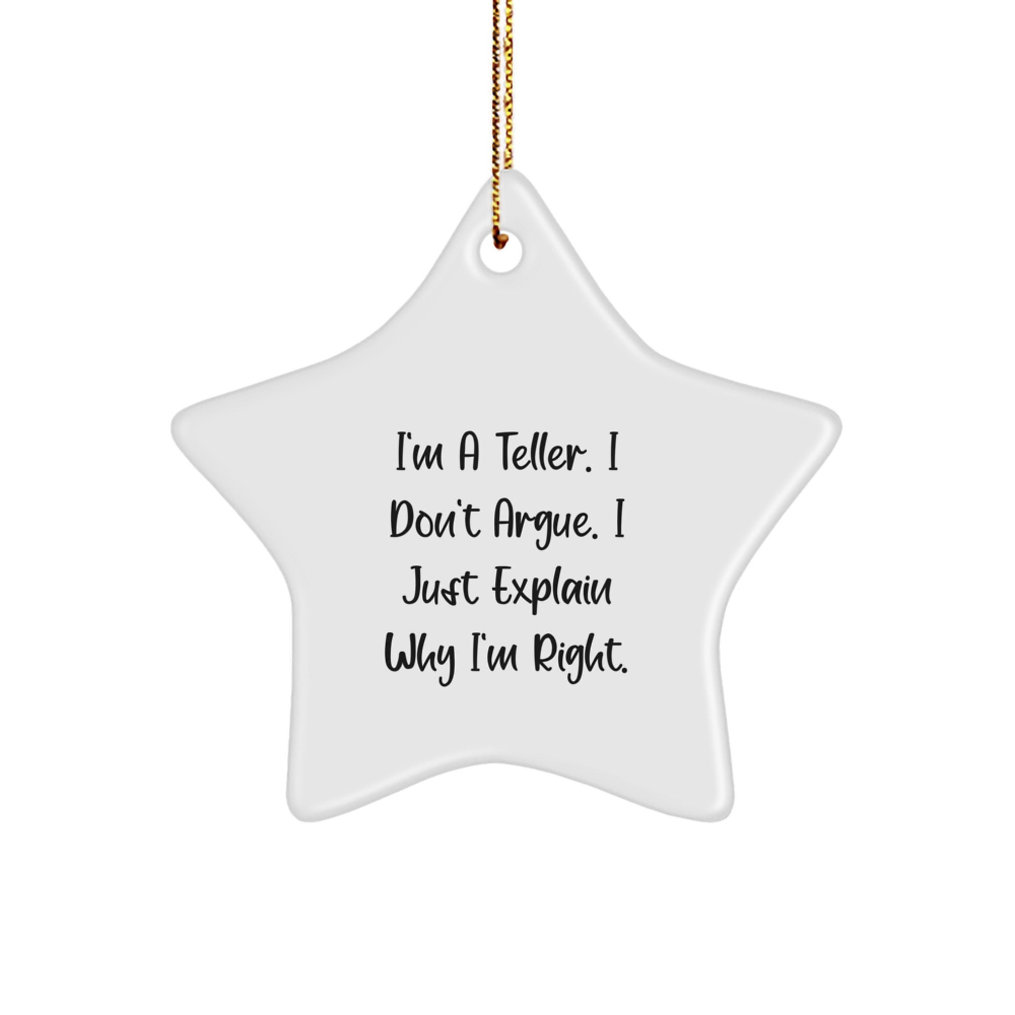Funny Teller Star Ornament Gifts from Friends for Teller Friends, Star Ornament Gift, Christmas Unique Gifts for Teller Men and Women