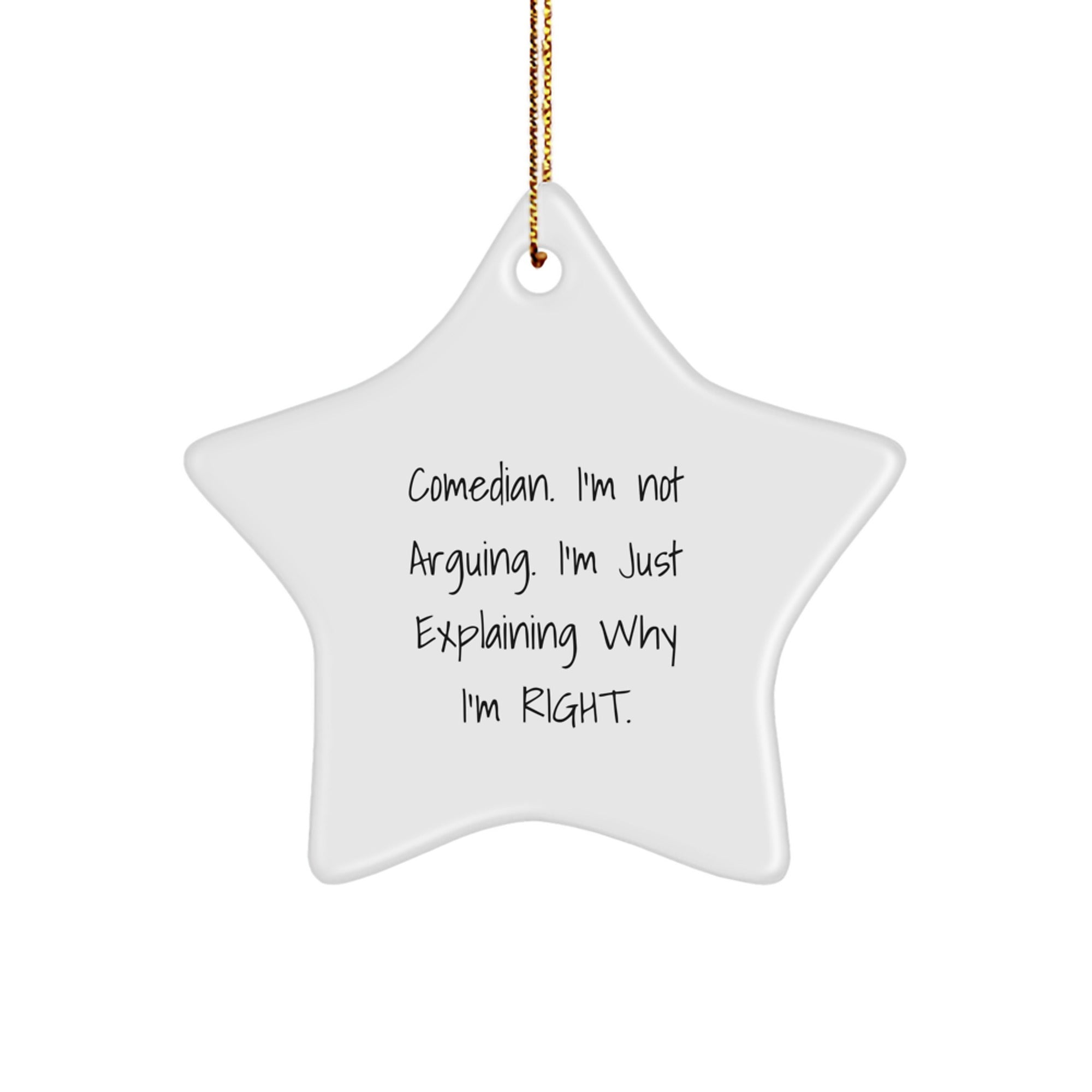 Funny Comedian Star Ornament Gifts from Friends for Christmas - Comedian I'm Not Arguing Gifts