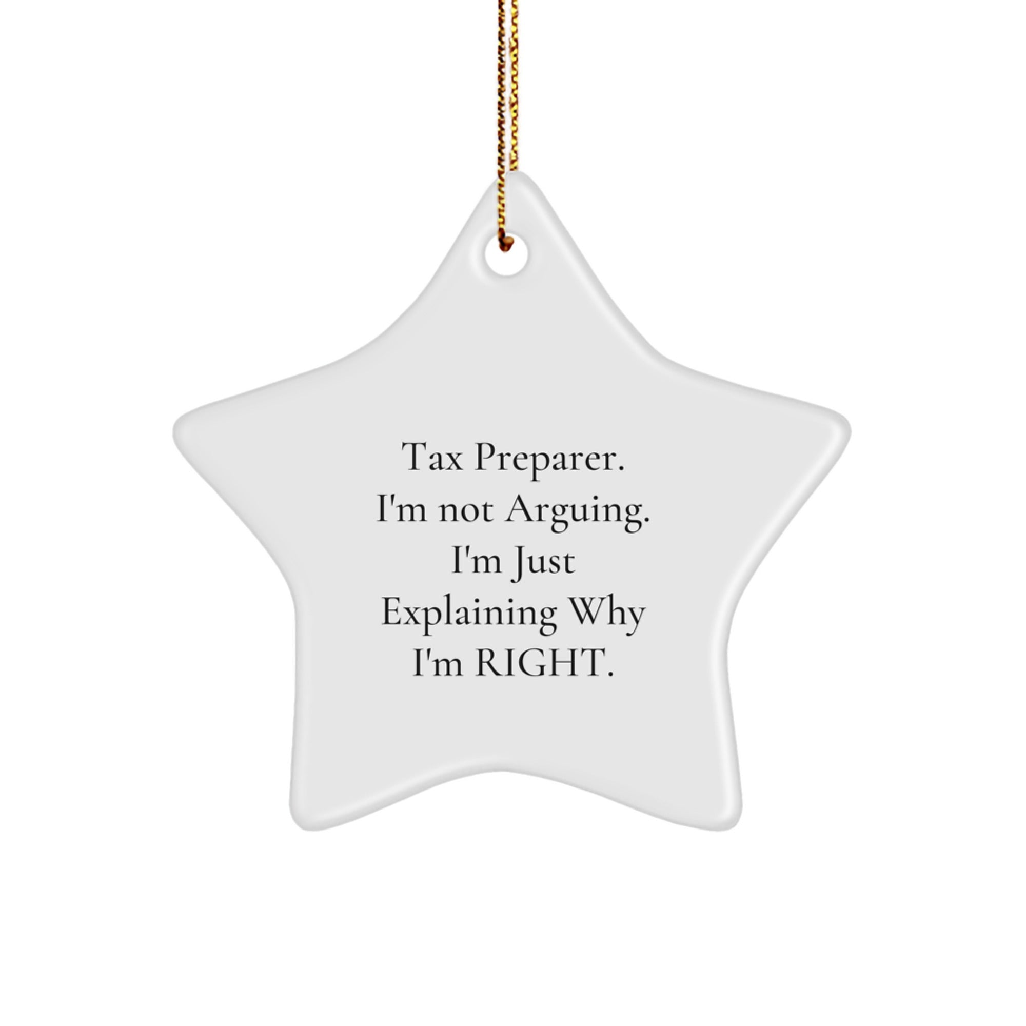 Tax Preparer Star Christmas Ornament for Coworkers Gift Idea