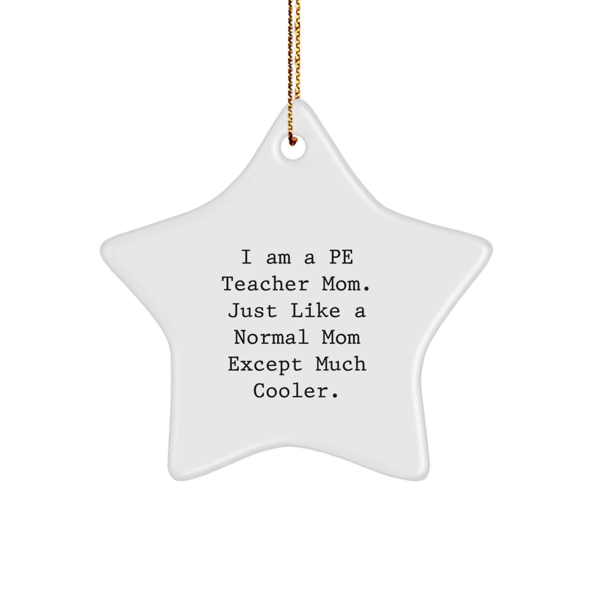 Funny PE Teacher Star Ornament Gifts from Friends, Family, or Coworkers to PE Teacher Men or Women