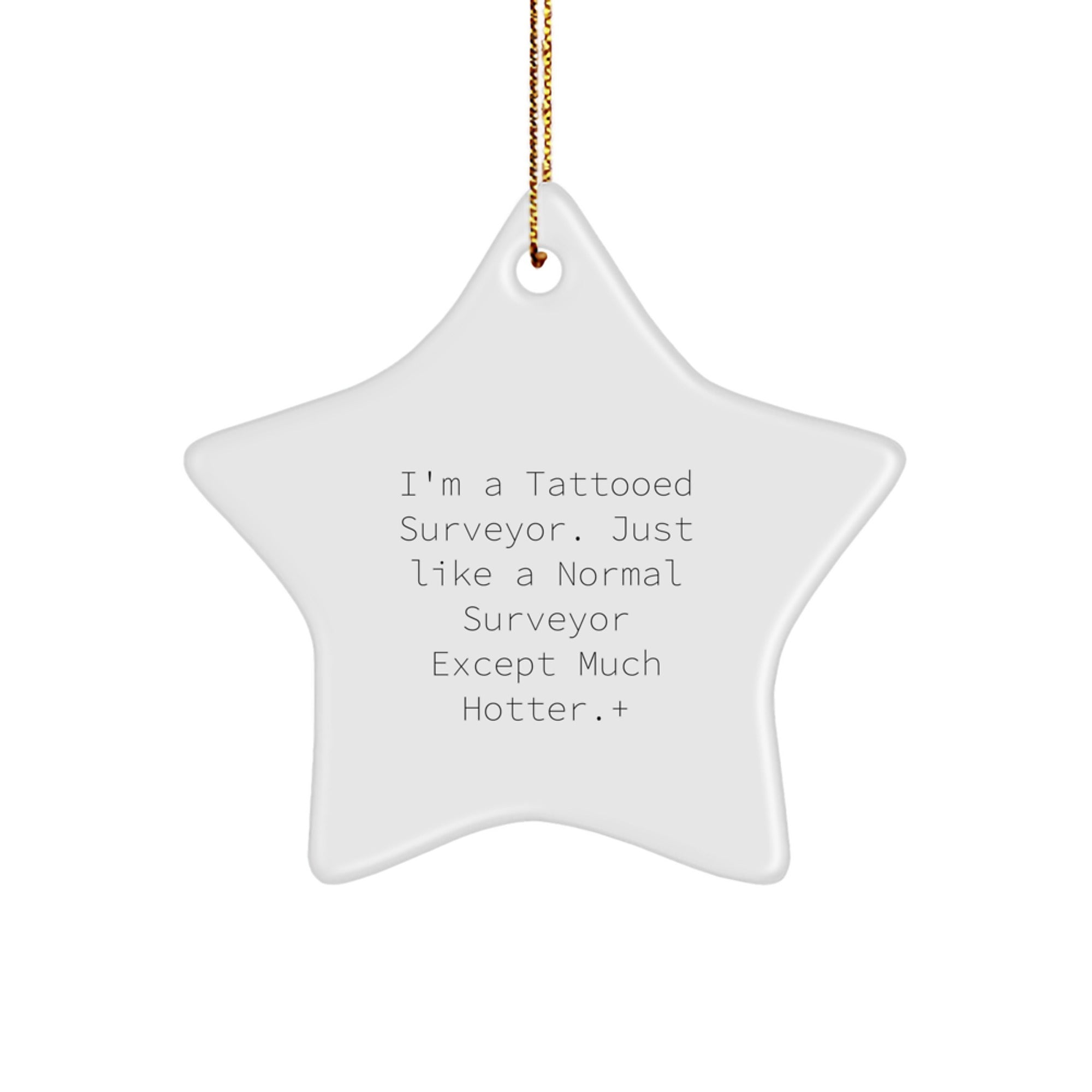 Funny Surveyor Gifts for Him, I'm A Tattooed Surveyor Star Ornament, Unique Christmas Memorable Presents from Friends
