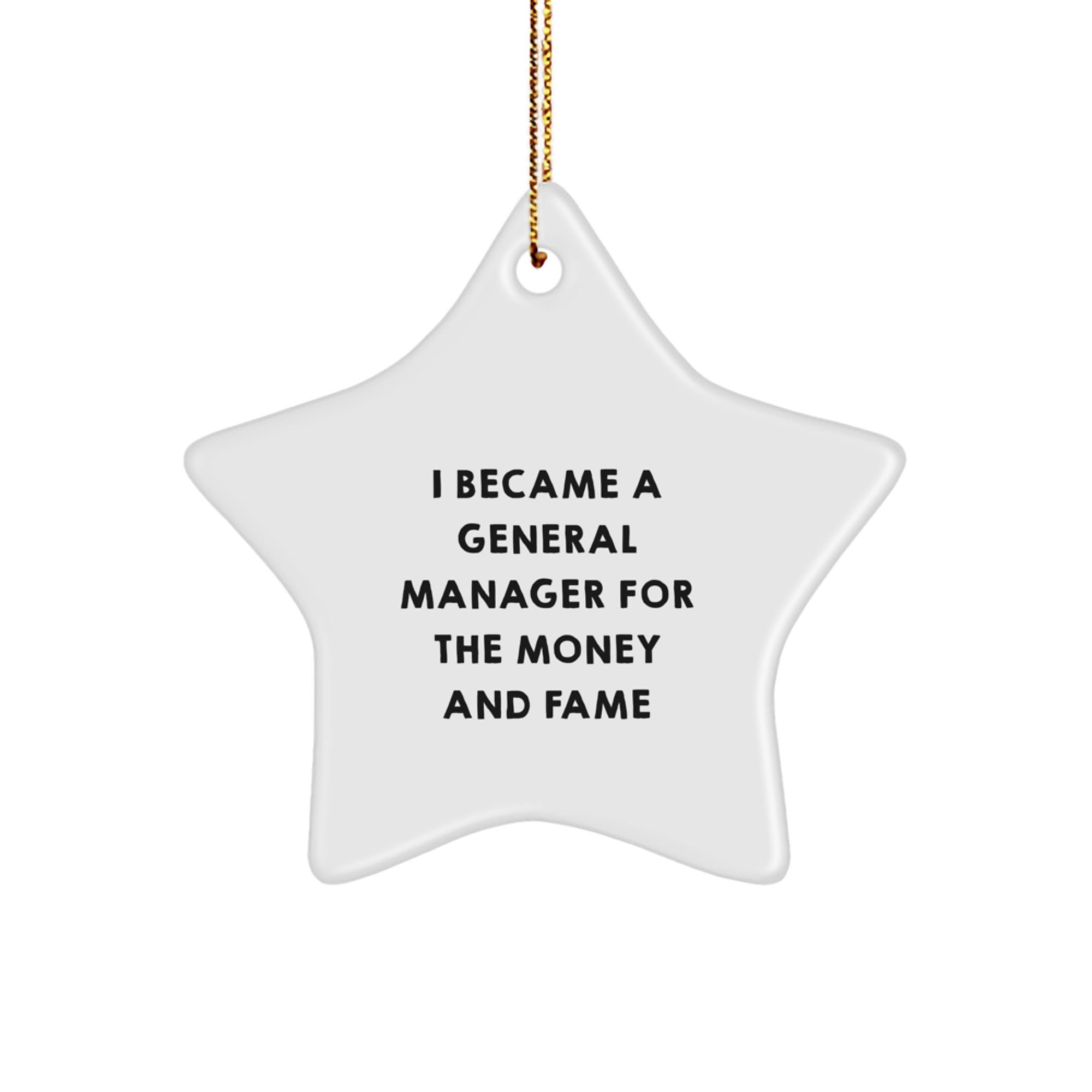 Funny Gift for General Manager, Star Ornament for the Office, Christmas Unique Gifts from Friends for Men