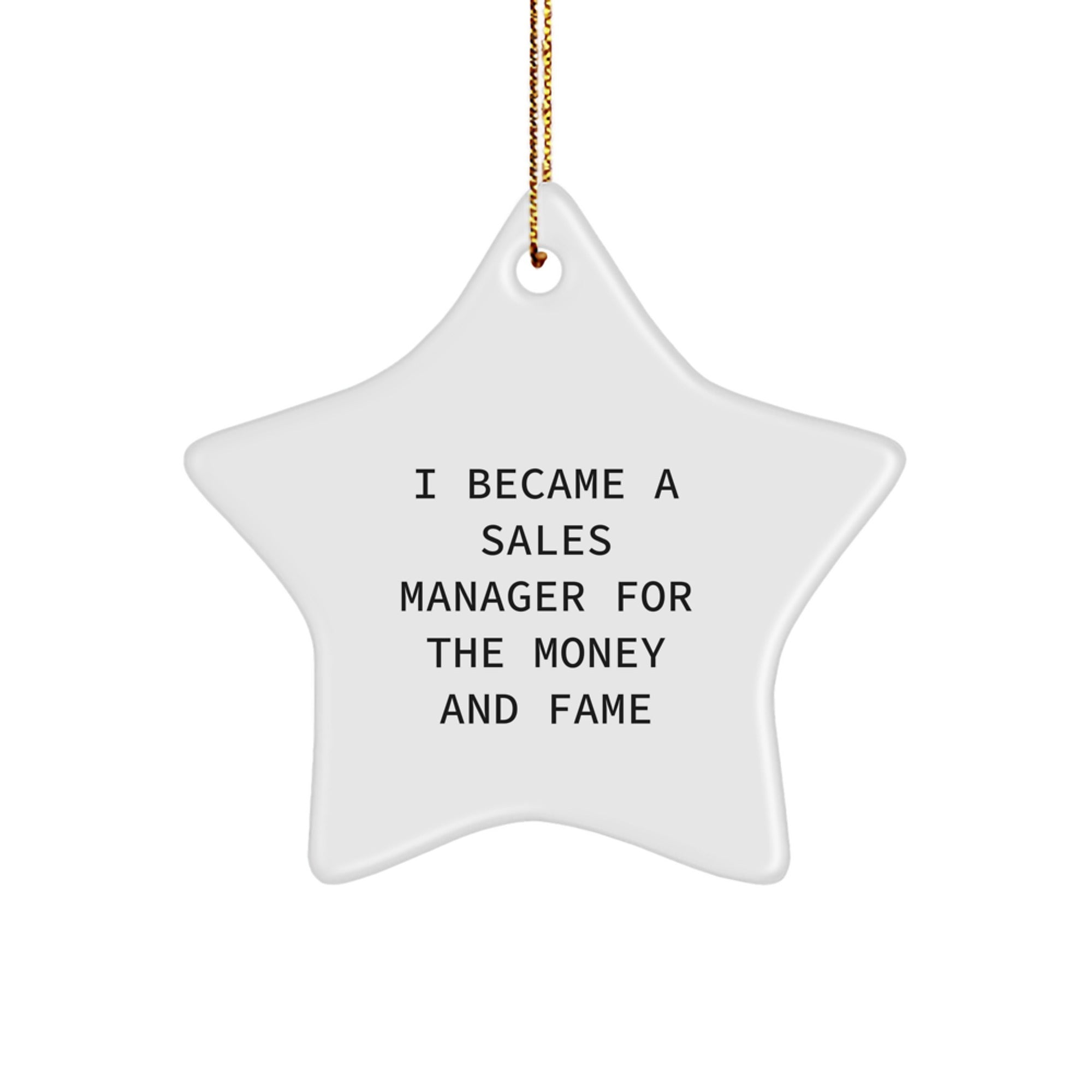 Funny Quote Sales Manager Gifts for Men, Star Ornament for Christmas Unique Gifts from Friends, Inspirational Gifts for Sales Manager