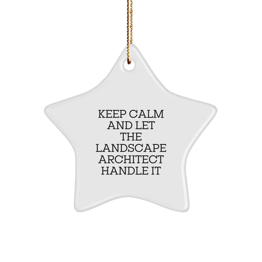 Keep Calm and Let Landscape Architects Handle It, Funny Star Ornament for Christmas Unique Gifts from Friends to Landscape Architects - Image 1