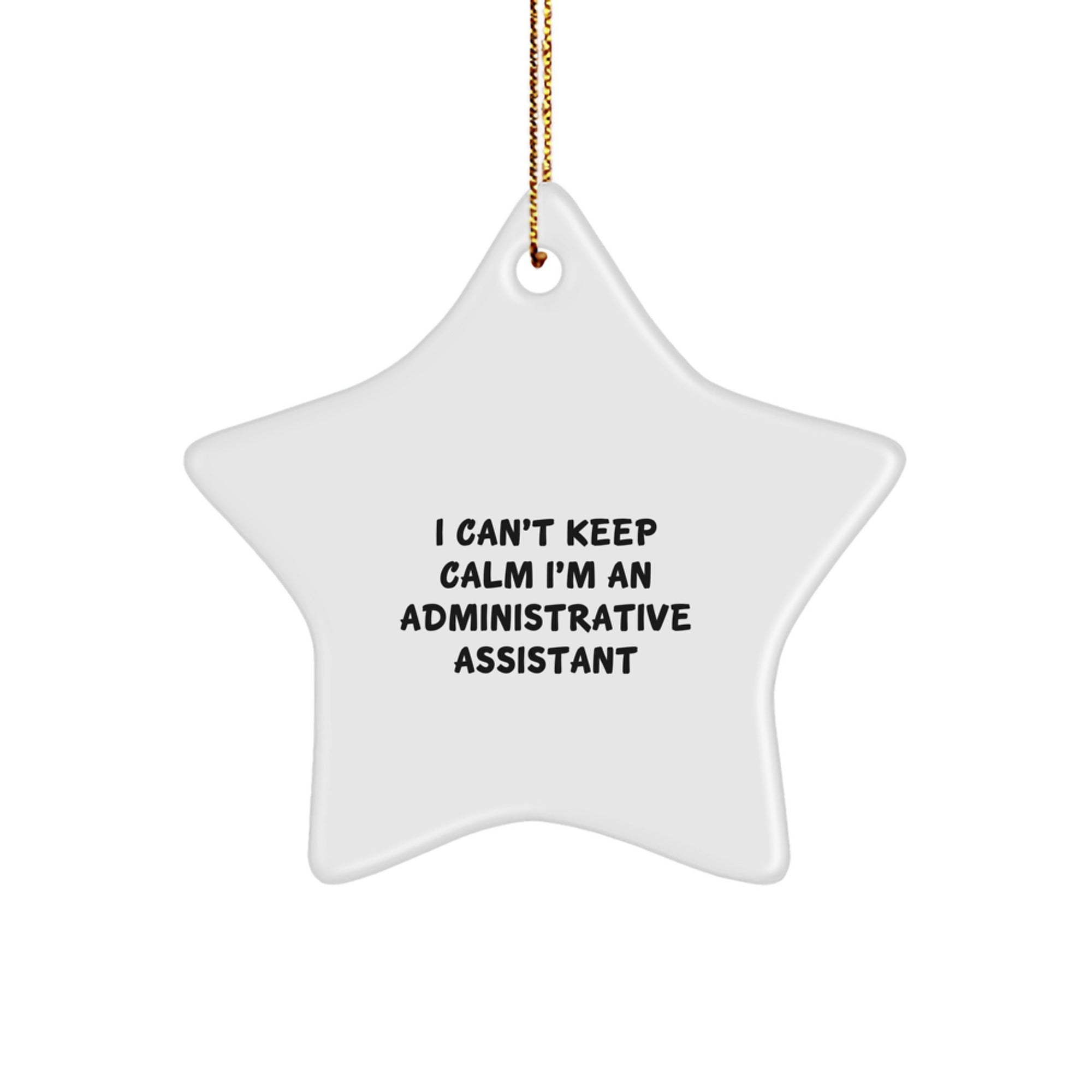Administrative Assistant Gifts, I Can't Keep Calm I'm An, Funny Star Ornament, Gifts from Family for Friends, Christmas Unique