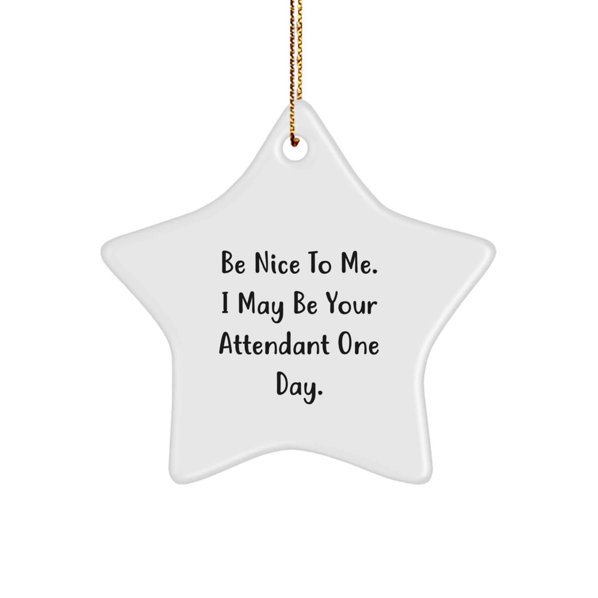 Funny Attendant Gifts from Friends for Attendant - Star Ornament Be Nice To Me