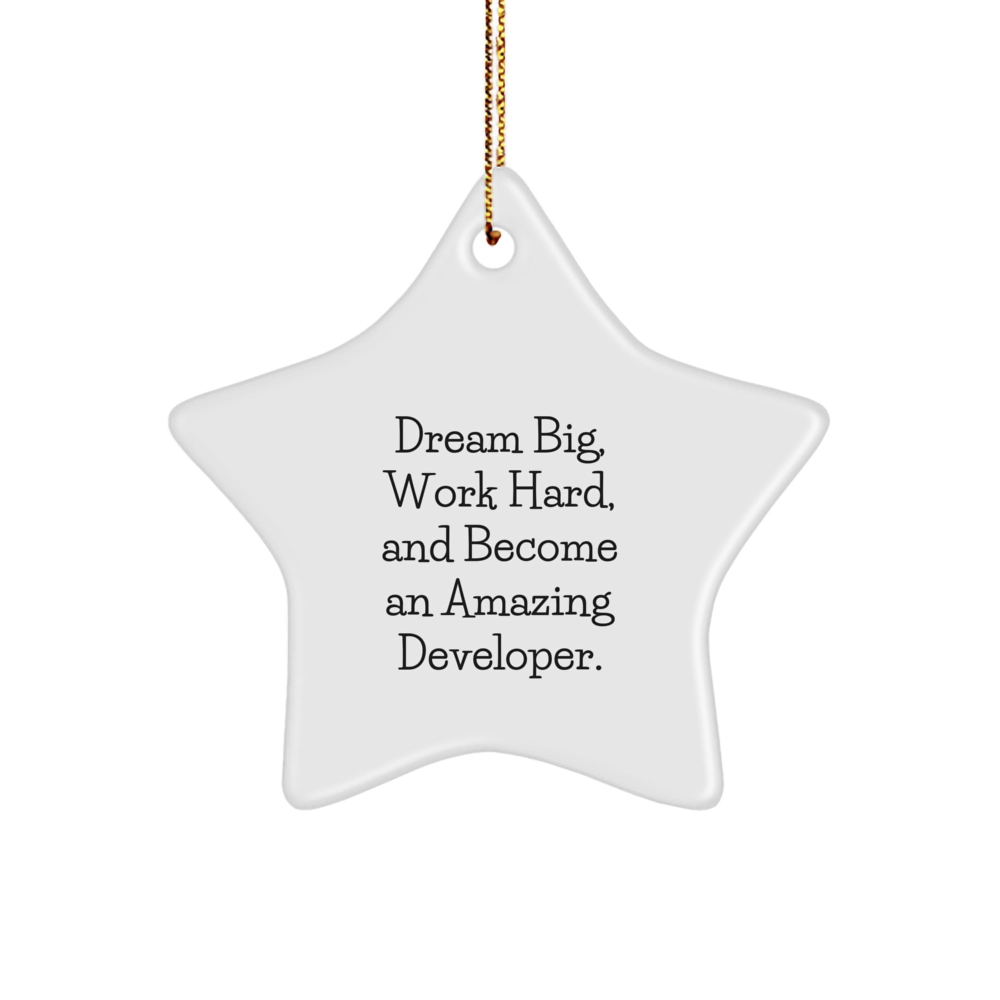 Funny Developer Gifts, Star Ornament, Christmas Unique Decorations for Developer Room, Work Hard, Become An Amazing Developer, Gifts from Parents to Developer, Gift for Developer