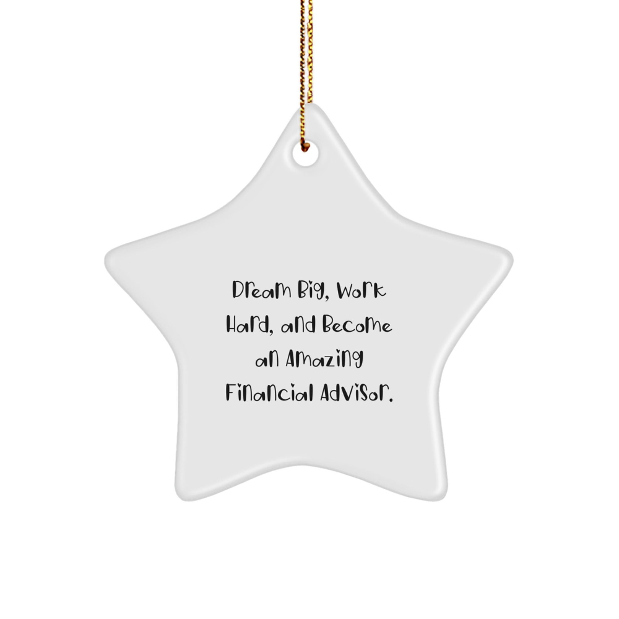Financial Advisor Star Ornament Gifts from Men for Christmas Unique Inspirational Quote Decorations