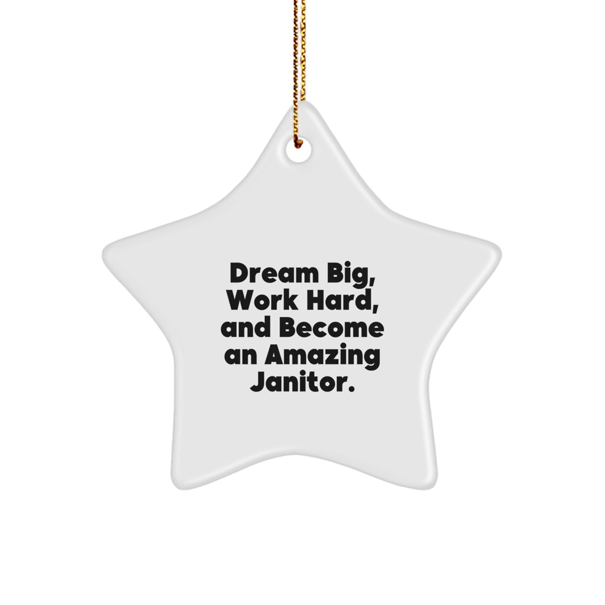 Funny Janitor Star Ornament Gifts from Family for Janitor Men, Inspirational Star Shaped Decorations for Home Office, Christmas Unique Gifts for Janitor Friends, Work Hard Janitor Star Ornament