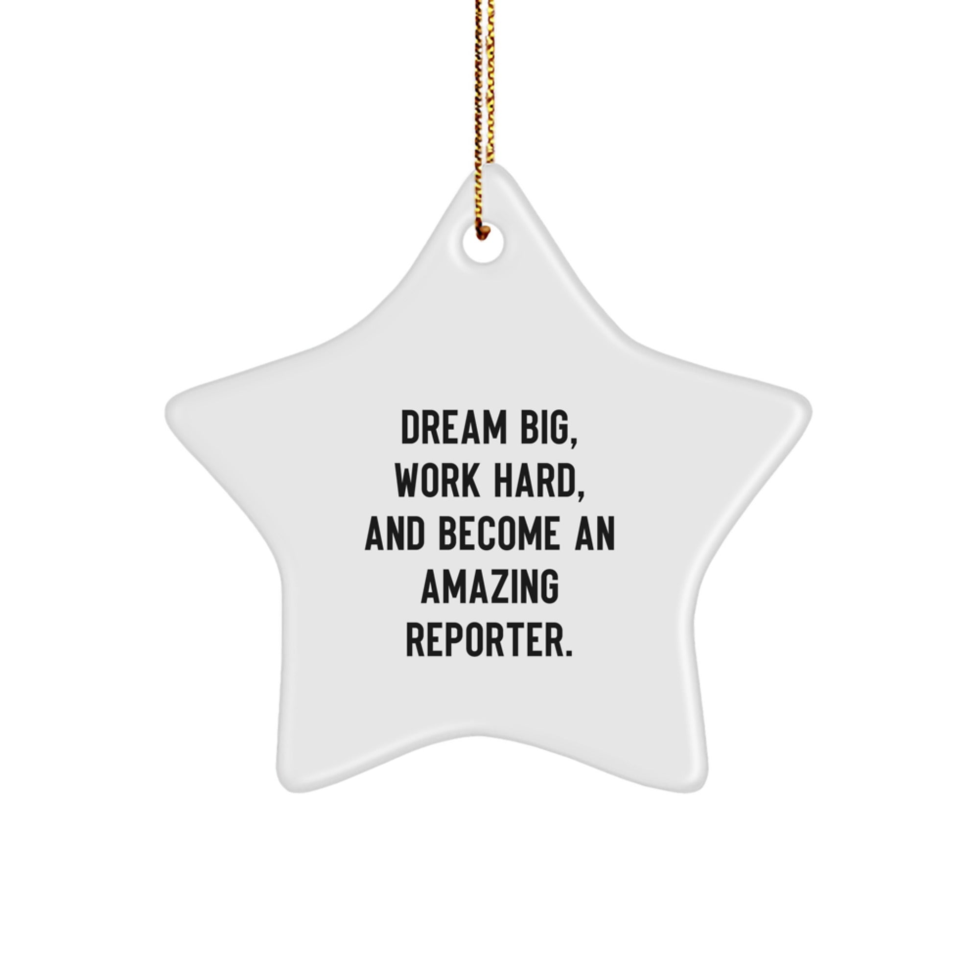 Funny Reporter Star Ornament Gifts from Friends and Family