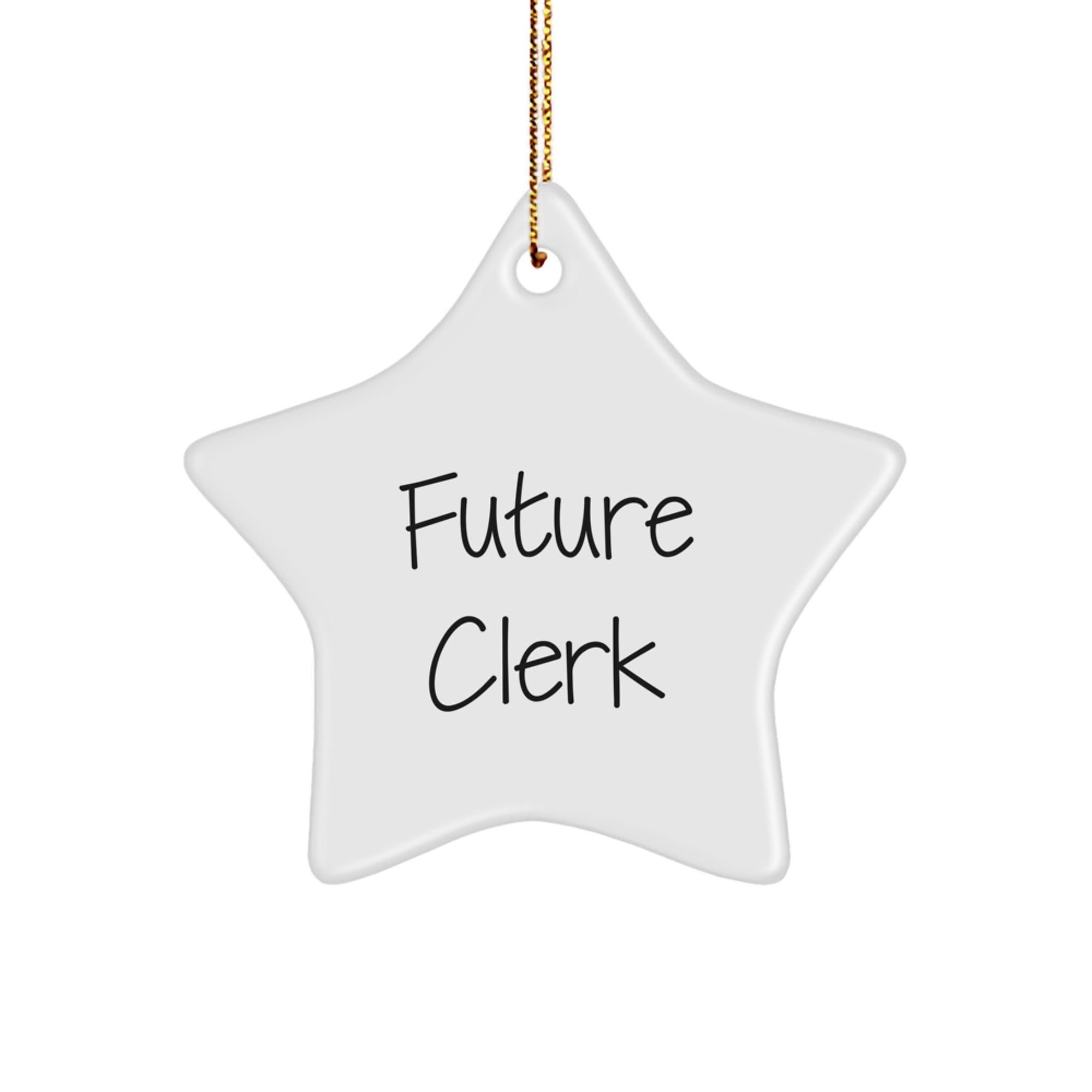 Funny Clerk Gifts from Men to Men, Star Ornament Christmas Unique Gifts for Future Clerk, Funny Quote