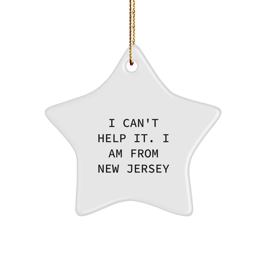 I Can't Help It, I'm a New Jersey Star Ornament Lover - Gifts from Friends and Family for New Jersey Residents - Festive Christmas Decoration - Image 1