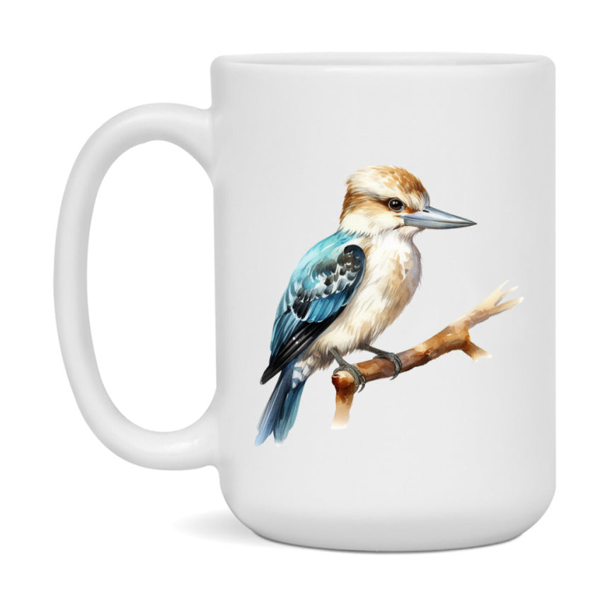 Bird Watching Mug, Kookaburra Song Bird Mug, 11oz or 15oz White Ceramic Coffee Mug Gift for Bird Watchers