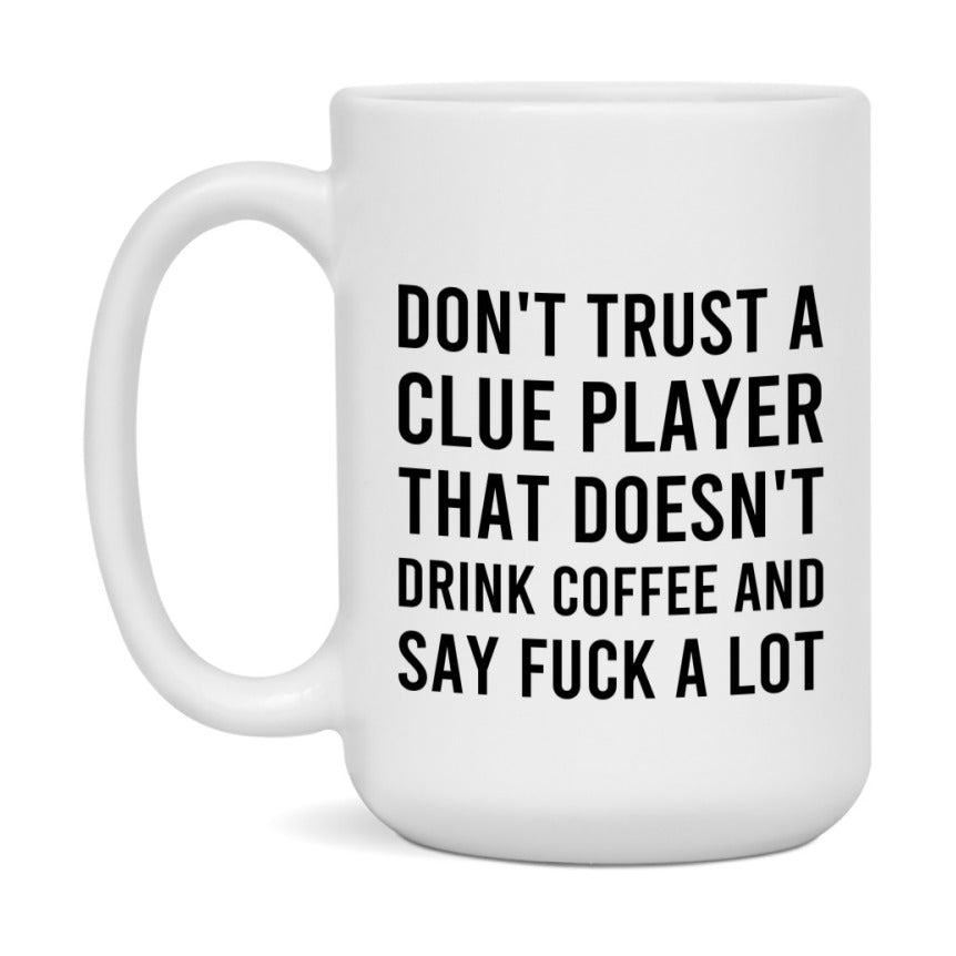 Board Game Gift, Funny Clue Player Mug, 11oz or 15oz White Ceramic Coffee Cup Novelty Gift