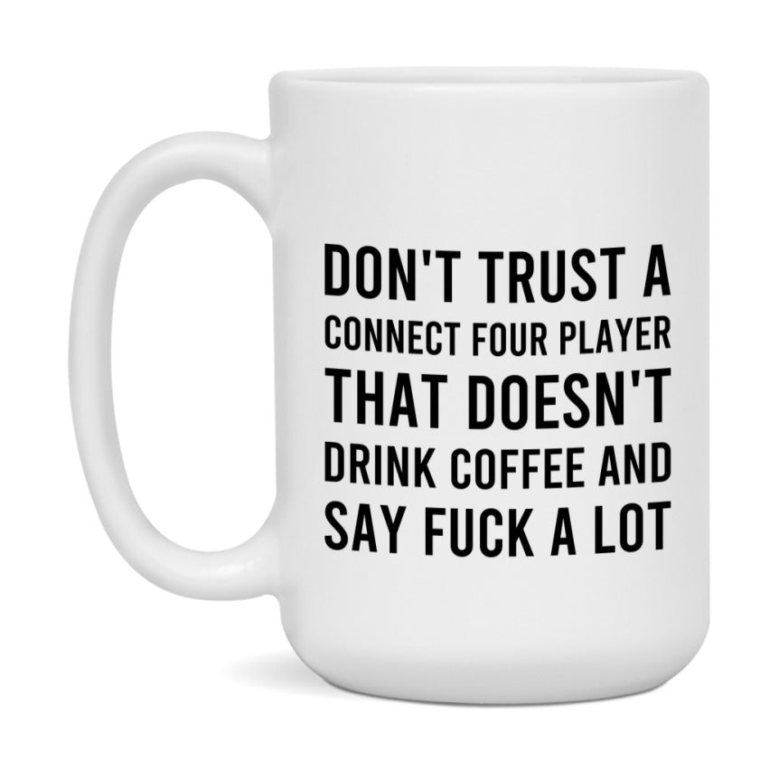 Board Game Gift, Funny Connect Four Player Mug, 11oz or 15oz White Ceramic Coffee Cup Novelty Gift