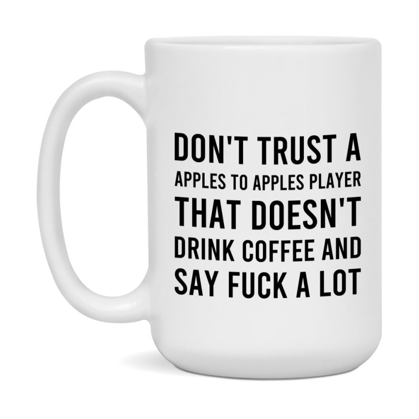 Board Game Gift, Funny Apples To Apples Player Mug, 11oz or 15oz White Ceramic Coffee Cup Novelty Gift