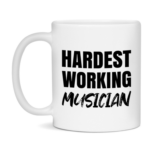 Musician Superlative Mug, Hardest Working Musician, 11oz or 15oz Ceramic Coffee Mug, Double-Sided Cup, Gift for Musician, Coworker Gift, Boss Gift