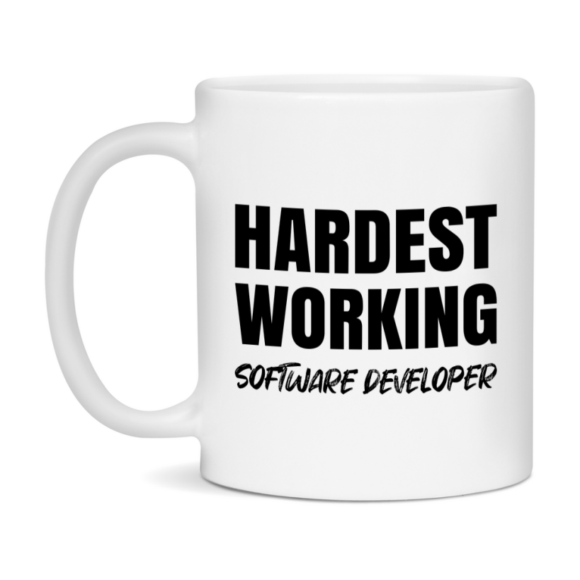 Software Developer Superlative Mug, Hardest Working Software Developer, 11oz or 15oz Ceramic Coffee Mug, Double-Sided Cup, Gift for Software Developer, Coworker Gift, Boss Gift