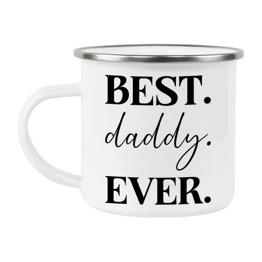 Best daddy Ever Coffee Mug, daddy Superlative 12oz White Enamel Camping Mug, Stainless Steel Mug Gift for daddy