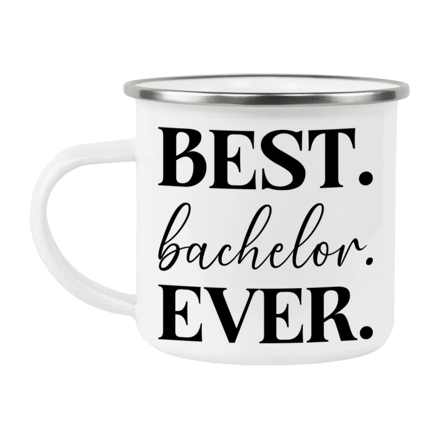 Best bachelor Ever Coffee Mug, bachelor Superlative 12oz White Enamel Camping Mug, Stainless Steel Mug Gift for bachelor