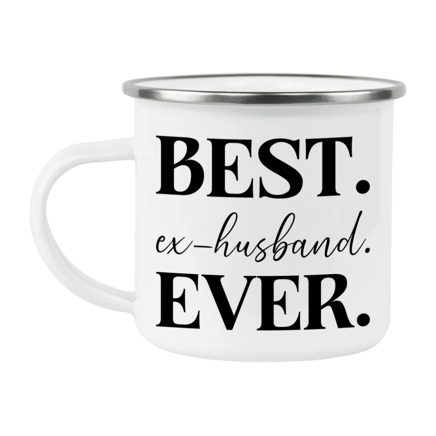 Best ex-husband Ever Coffee Mug, ex-husband Superlative 12oz White Enamel Camping Mug, Stainless Steel Mug Gift for ex-husband