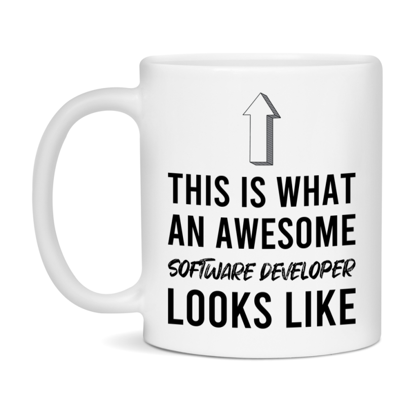 Funny Software Developer Mug - This Is What An Awesome Software Developer Looks Like - 11oz or 15oz Ceramic Coffee Cup - Novelty Gift for Software Developer Professionals