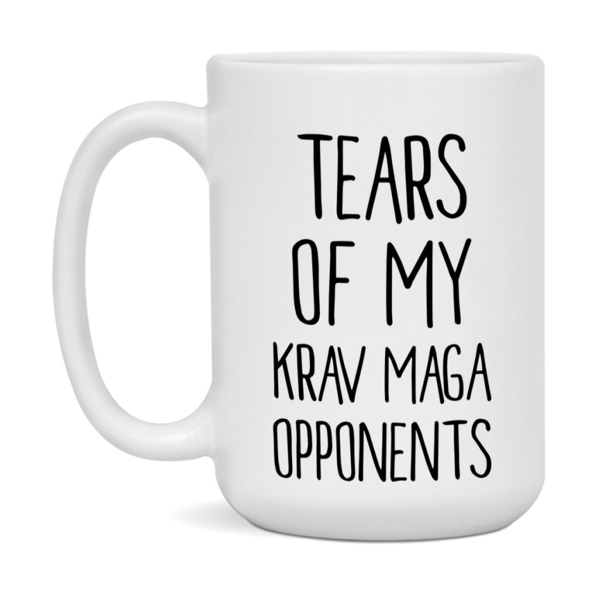 Funny Martial Arts Mug - "Tears Of My Krav Maga Opponents" - 11Oz Or 15Oz White Ceramic Coffee Cup