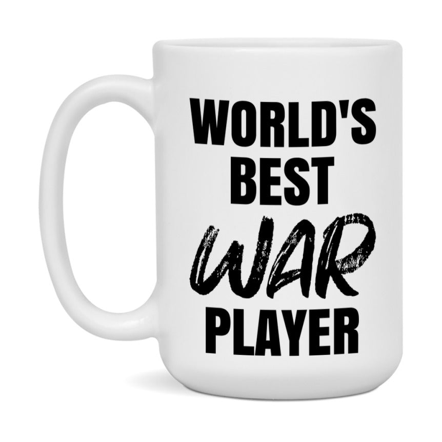World's Best War Player Mug, Funny Card Game Player Gift, 11Oz Or 15Oz White Ceramic Mug