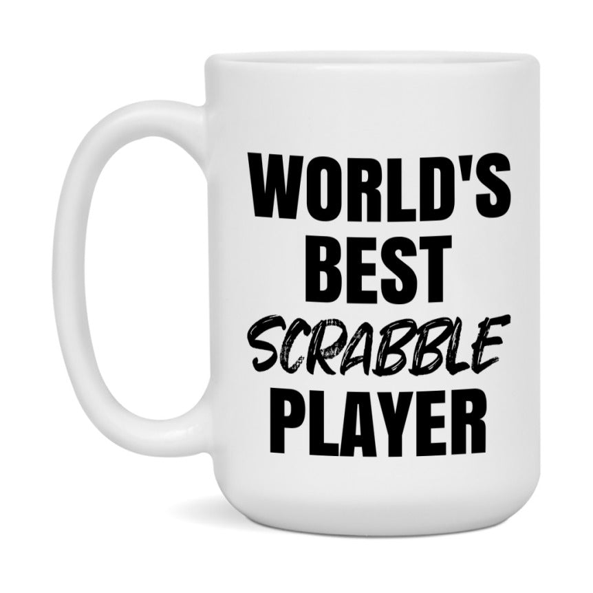 World's Best Scrabble Player Mug, Funny Game Board Gift, 11Oz Or 15Oz White Ceramic Mug