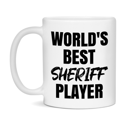 World's Best Sheriff Player Mug, Funny Game Board Gift, 11Oz Or 15Oz White Ceramic Mug