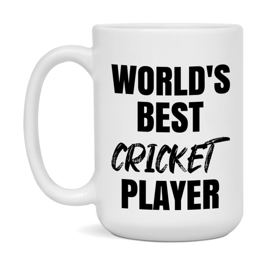 World's Best Cricket Player Mug, Double-Sided 11Oz Or 15Oz Coffee Cup