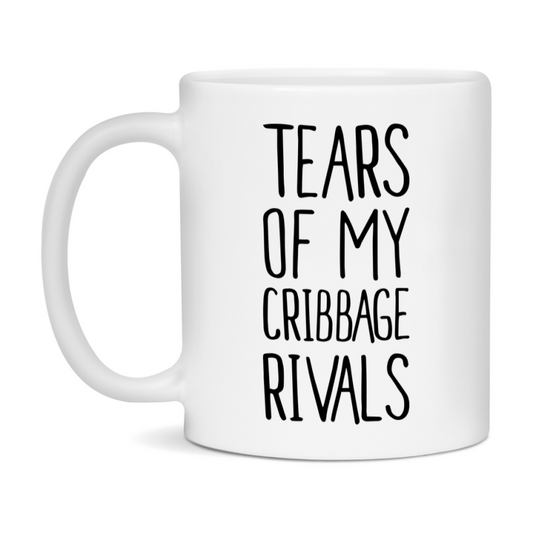 Funny Cribbage Mug, Tears Of My Cribbage Rivals, 11Oz Or 15Oz Ceramic Coffee Cup