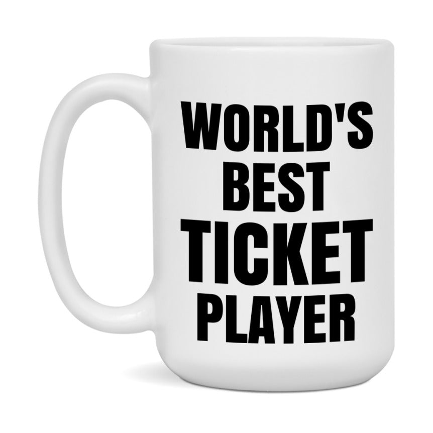 Funny Game Board Mug, World's Okayest Ticket Player, 11Oz Or 15Oz Ceramic Coffee Cup