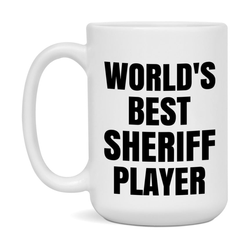 Funny Game Board Mug, World's Okayest Sheriff Player, 11Oz Or 15Oz Ceramic Coffee Cup