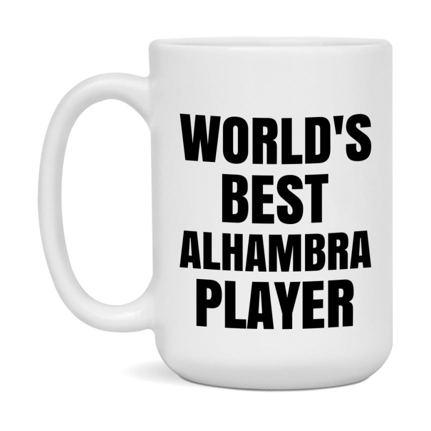 Funny Game Board Mug, World's Okayest Alhambra Player, 11Oz Or 15Oz Ceramic Coffee Cup