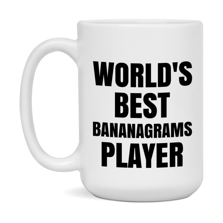 Funny Game Board Mug, World's Okayest Bananagrams Player, 11Oz Or 15Oz Ceramic Coffee Cup