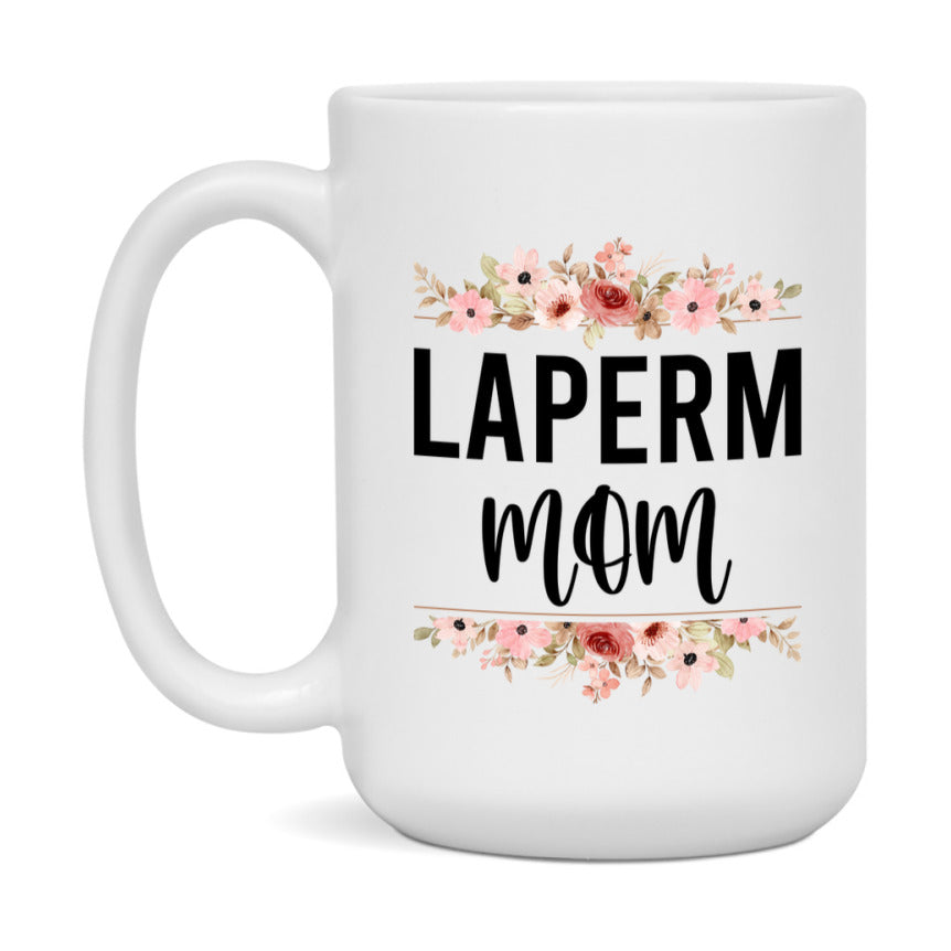 Laperm Cat Mom Mug, Floral Cat Mug For Mom, 11Oz Or 15Oz Coffee Cup