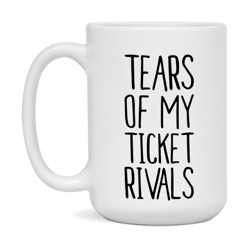 Funny Ticket Gameboard Mug – Tears Of My Ticket Rivals, 11Oz Or 15Oz White Ceramic Coffee Cup Gift