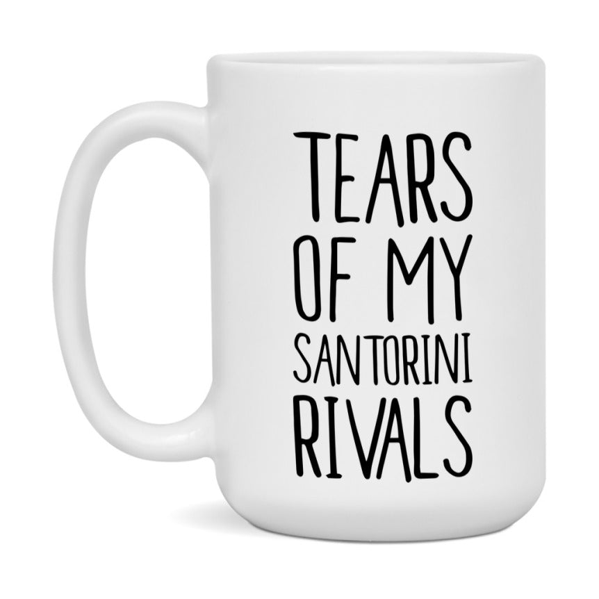 Funny Santorini Gameboard Mug – Tears Of My Santorini Rivals, 11Oz Or 15Oz White Ceramic Coffee Cup Gift
