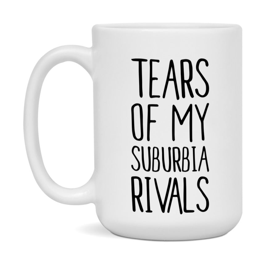 Funny Suburbia Gameboard Mug – Tears Of My Suburbia Rivals, 11Oz Or 15Oz White Ceramic Coffee Cup Gift