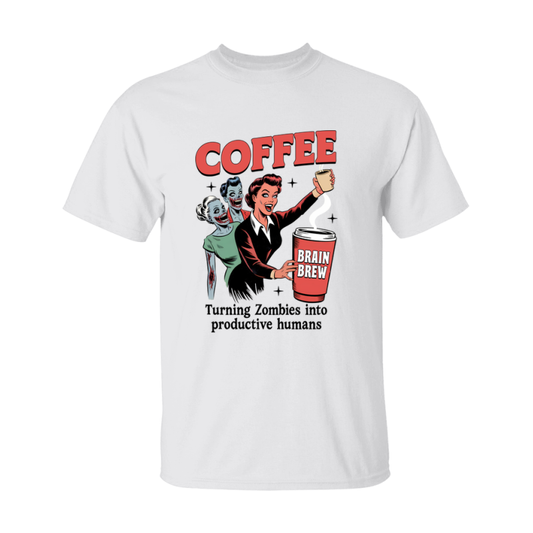 Funny Halloween Coffee Lovers T-Shirt, Graphic Halloween Tee, Gildan 500 Unisex