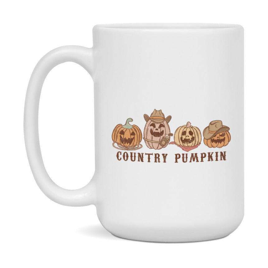Western Halloween Mug, Cute Retro Western Halloween Coffee Cup, 11Oz Or 15Oz White Ceramic Mug