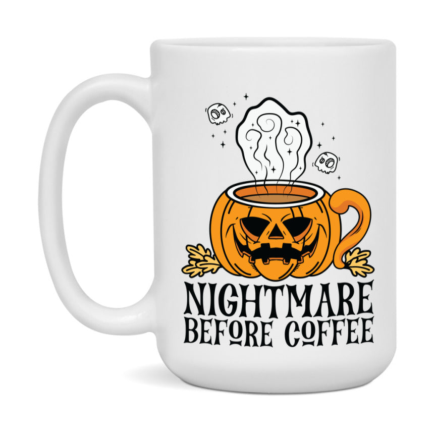 Funny Halloween Coffee Mug, White Ceramic Halloween Coffee Cup 11Oz Or 15Oz