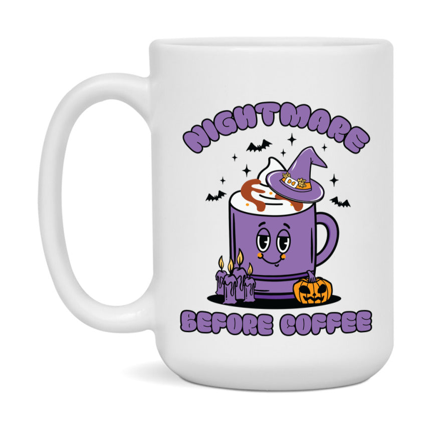 Funny Halloween Coffee Mug, White Ceramic Halloween Coffee Cup 11Oz Or 15Oz